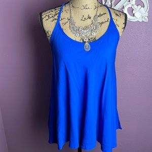 Brand New Blue Escapada Swoop Neck Tank Top Size M